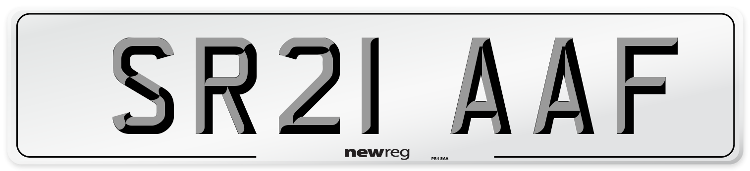 SR21 AAF Number Plate from New Reg